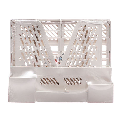 Лоток для бумаг Calligrata, А4, вертикальный, с отделениями для пишущих принадлежностей, 4 отделения, белый