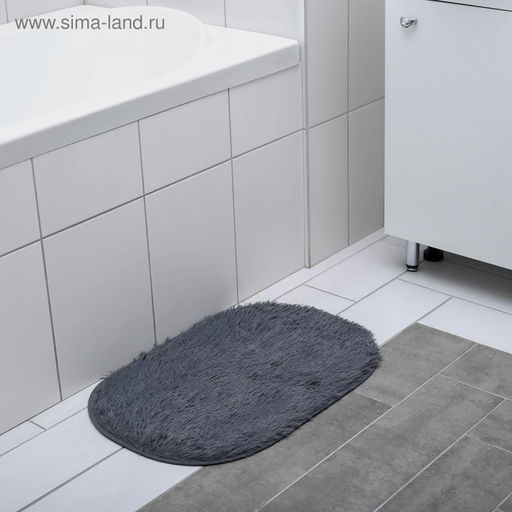 Коврик Доляна Пушистик, 40?56 см, серый  фото 2