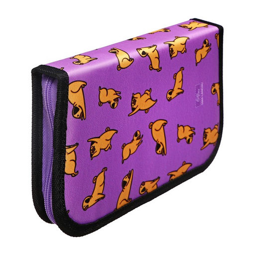 Пенал школьный, 1 секция, 13×21×4 см «Бульдожки»