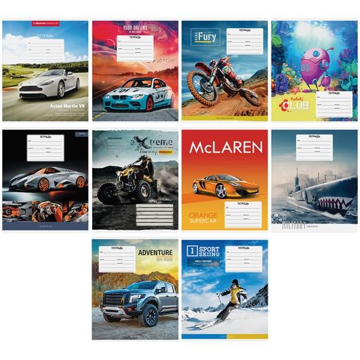 Цена за 5 шт. Тетрадь 12л. ArtSpace линия "Микс. Для мальчиков" (Т12л_17895) обложка - мелованный картон