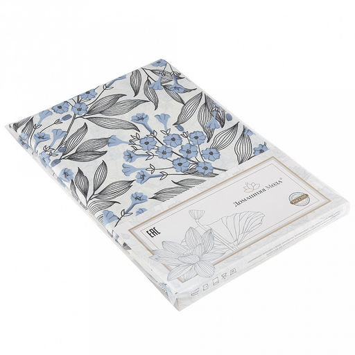 Пододеяльник 2-х спальный "Незабудки" на белом 175х215см, бязь "Комфорт" 121г/м2, хлопок 100%, упаковка "классическая" ПВХ 28х41см, "Домашняя мода" (Россия)