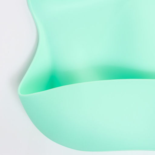 Нагрудник для кормления детский, силиконовый, с карманом, цвет бирюзовый