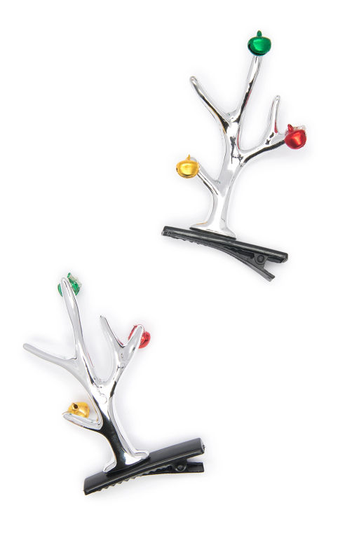 Новогодние заколки Рожки (1 пара) SF-7562, серебро №9 - Больше подарков фото 3