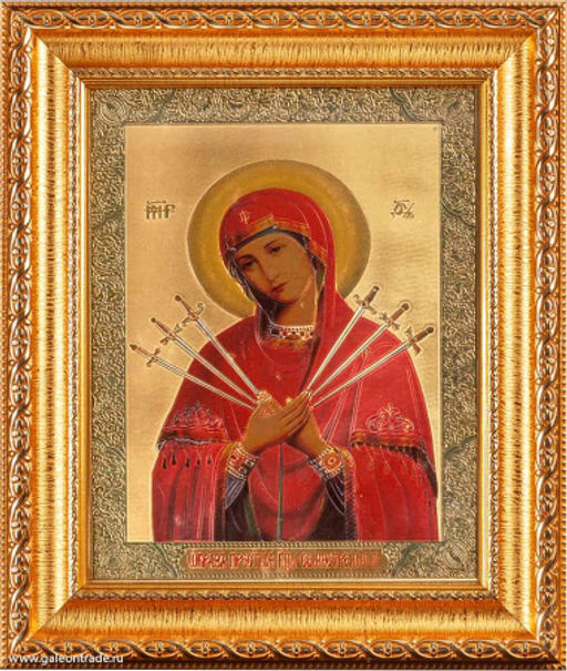 Икона 20х25 Богородица Семистрельная под стеклом / S048-28 / KS2917-332 / - Галеонтрейд фото 2