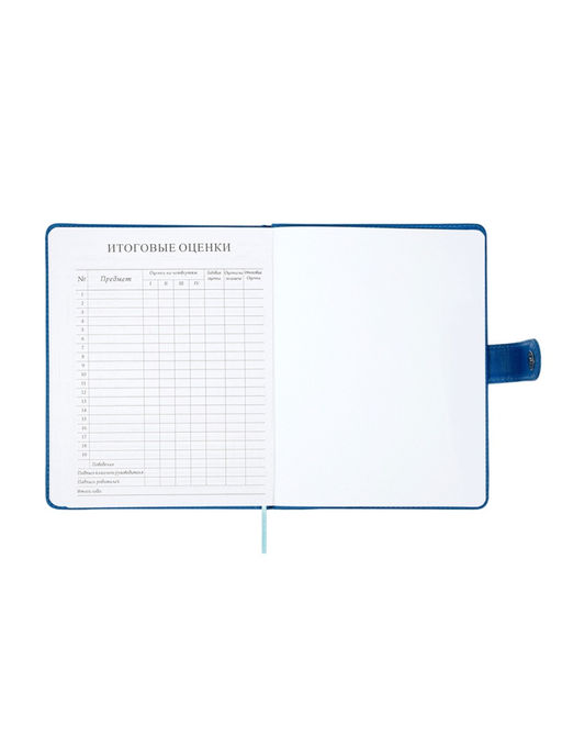 Дневник школьный 1-11 класс, лассе, обложка искуственная кожа синяя, с хлястиком