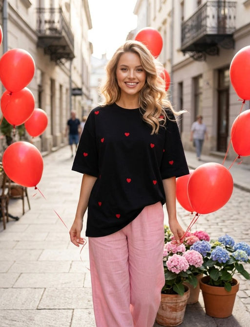 K13550 Футболка OVER SIZE (хлопок) ЧЕРНЫЙ