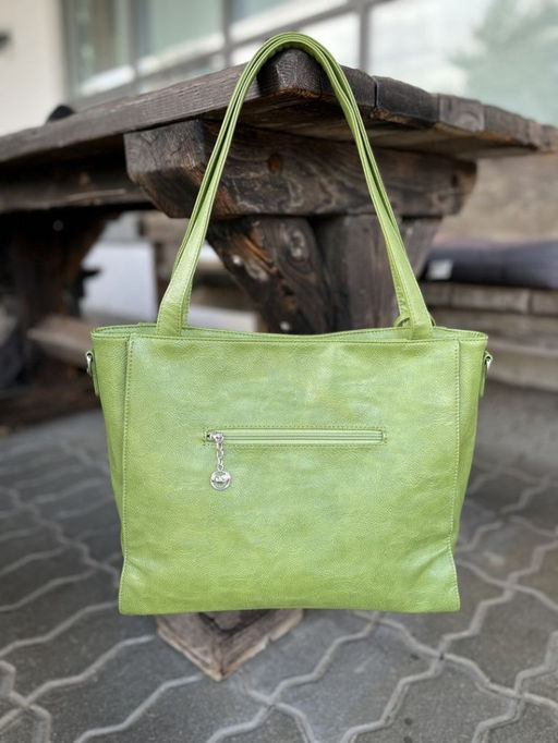 Женская сумка шоппер из эко кожи 006 Зеленый - Kenguluna фото 3