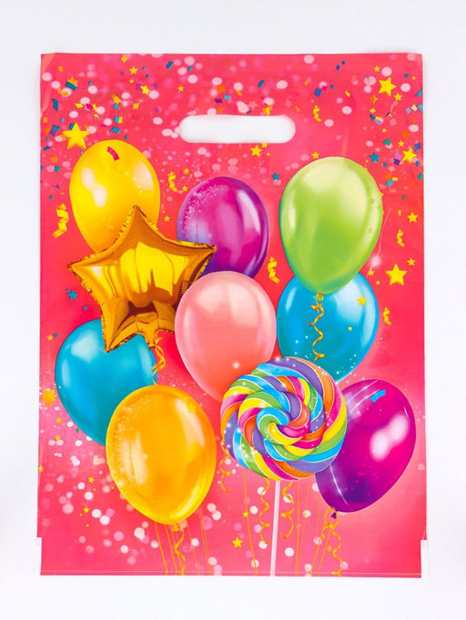 Цена за 50 шт. Пакет подарочный «Ассорти» полиэтиленовый с вырубной ручкой, 30×40 см, 50 мкм