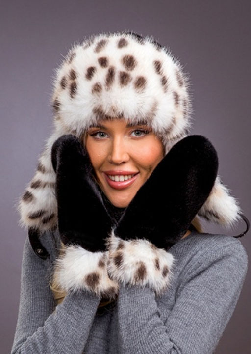 Ушанка экомех рысь блэк