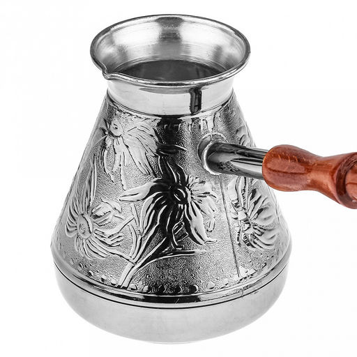 Турка медная 540мл "Ромашка", д10см, h11,7см, s0,8мм, деревянная ручка (Россия)