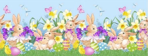 Дорожка столовая Пасхальные зайчики 45*150 см. хлопок 100% - Лен поволжья фото 2