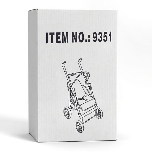 Коляская кукольная трость, металлическая, с корзиной