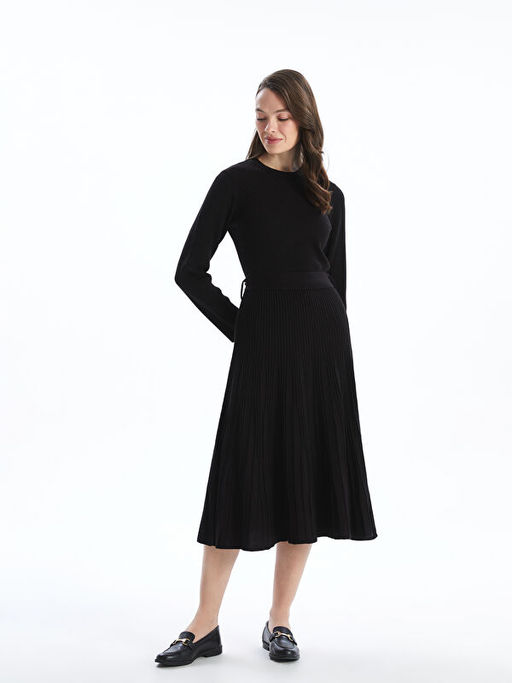 Bisiklet Yaka Kad?n Triko Elbise