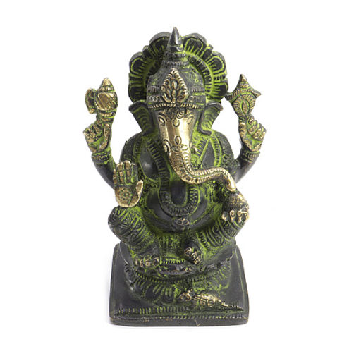 Ганеш благославляющий на процветание и удачу бронза 12см-8см 9348гр
