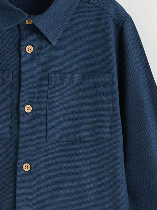 Basic Gabardin Uzun Kollu Erkek ?ocuk G?mlek