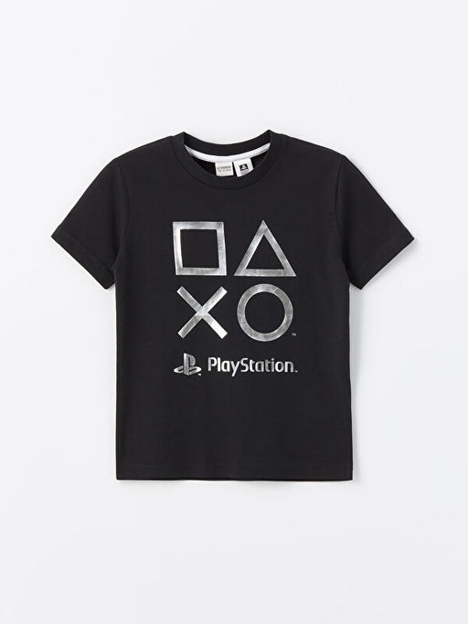 Bisiklet Yaka PlayStation Bask?l? Erkek ?ocuk Ti??rt - Waikiki фото 3