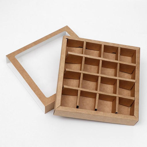 Цена за 5 шт. Коробка для конфет, крафт, 17,5 х 17,5 х 4 см - Simaland фото 5