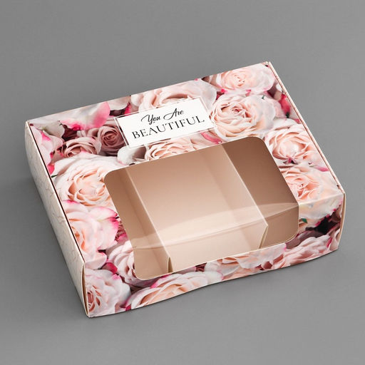 Цена за 5 шт. Коробка складная, под 3 эклера «Ты прекрасна», 20×15×6 см