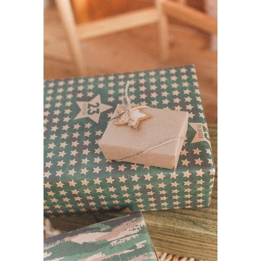 Цена за 10 шт. Бумага упаковочная крафтовая Звёзды 23 февраля, 50?70 см