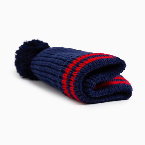 Шапка MINAKU с помпоном, размер 50-52, синяя