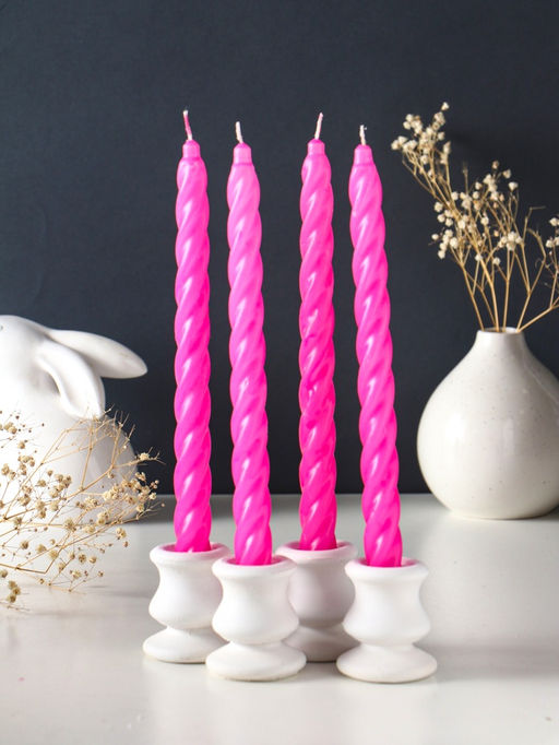 Набор: свечи ароматизированные витые 1.9×24 см, 4 шт., 40 г, 8 ч, французская ваниль