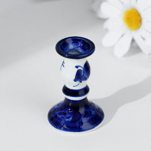 Цена за 3 шт. Подсвечник на 1 свечу «Гжель», фарфор