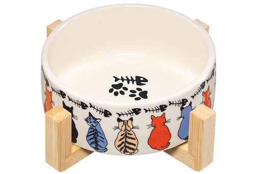 Миска для домашних питомцев 450 мл 14,5*14,5*6,5 см, с бамбуковой подставкой - Elan gallery фото 5