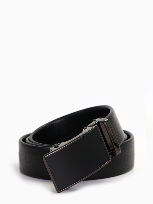 Ремень мужской длинный 130 см, регулируемая длина, ширина 3.5 см, пряжка автомат, чёрный