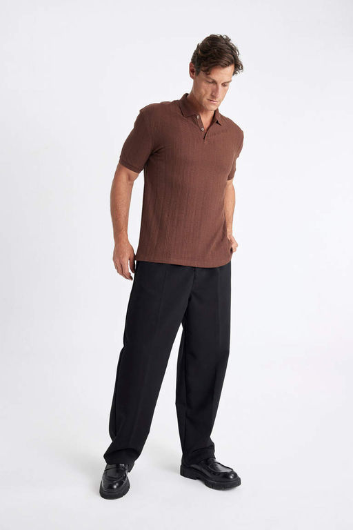 Regular Fit K?sa Kollu Triko Polo Tisort - Defacto фото 4