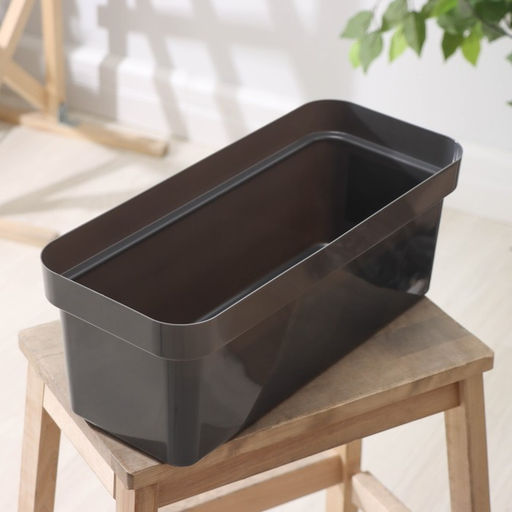 Ящик балконный для цветов «Эко», 8 л, 40×17×15.5 см, пластиковый, цвет тёмный гранит