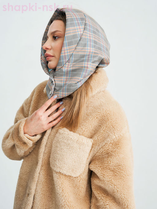 Тэрри плащевка клетка Капюшон женский