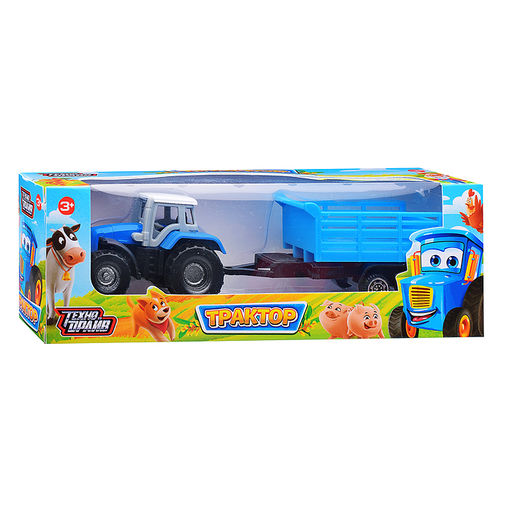 Трактор с прицепом, коробка 20х6х6см.