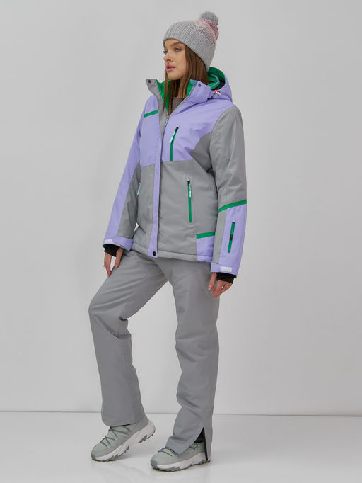 Гоннолыжная куртка женская зимняя сиреневого цвета 709Sn - Chunmai фото 9