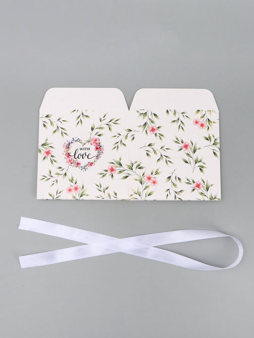 Цена за 5 шт. Коробка - переноска подарочная для цветов «С любовью», 19×19×19 см, с лентами