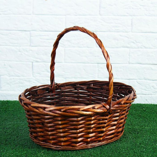 Корзина плетёная для хранения, ива, овальная, тёмно - коричневая, набор 3 шт.