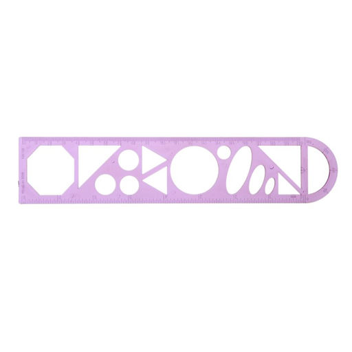 Цена за 12 шт. Линейка трафарет - транспортир, 3 в 1, 20 см, тонированная, флуоресцентная, МИКС - Calligrata фото 2