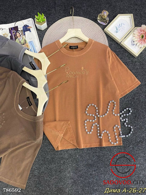 Женская однотонная футболка - Bruno фото 6