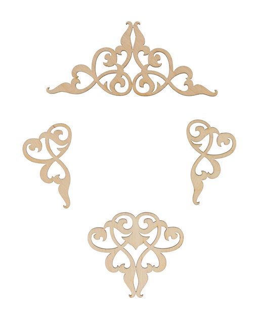 Заготовка для декорирования Mr. Carving ВД-895 Набор вензелей фанера 0.3 см №1 (4-8 см)