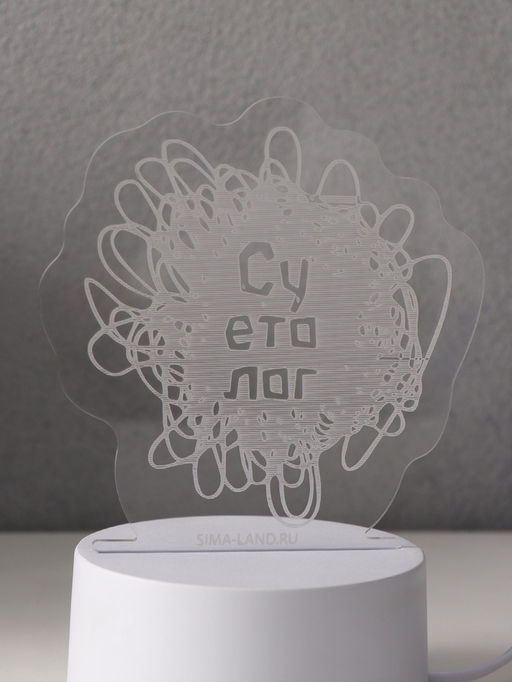 Светильник 3D RISALUX «Суетолог», LED-ночник, RGB, от сети, 9.5×13.2×14.6 см