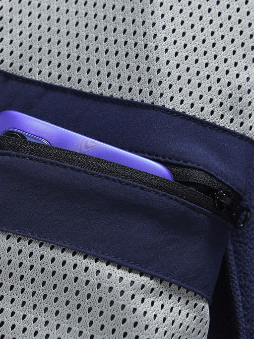 Парка женская софтшелл виндстоппер удлинённая с капюшоном темно-синего цвета 9618_1TS