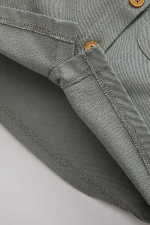 Рубашка из габардина с длинными рукавами и карманами для маленьких девочек - Defacto фото 6