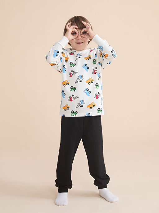 Bisiklet Yaka Erkek ?ocuk Pijama Tak?m?