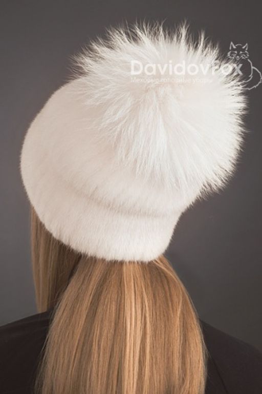 Шапка Буратино норка орнамент жемчуг