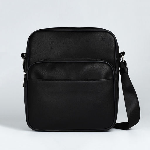 Сумка кросс-боди мужская TEXTURA, на молнии, 2 наружных кармана, 25×9×29 см, чёрная