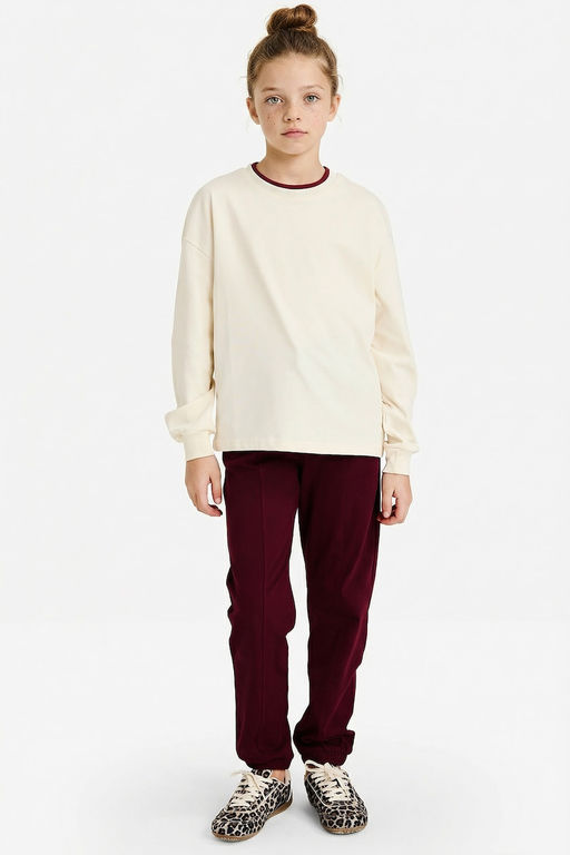 %100 Pamuk Jogger F_t Penye Pantolon K_z _ocuk - Defacto фото 2