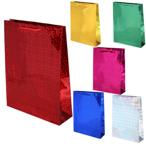 Цена за 12 шт. Пакет подарочный 26х34х8 голография / GW-113 /уп 12/720/плотность бумаги 128г/м2 - Галеонтрейд фото 8