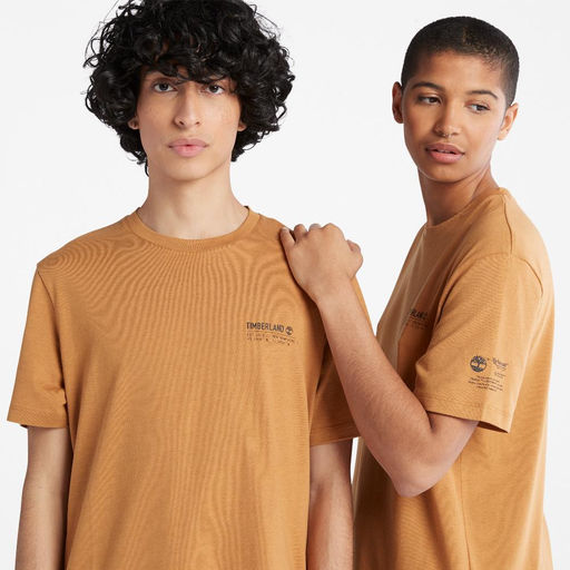 Футболка Timberland T-Shirt Refibra Logo Graphic Regular желтая  фото 4