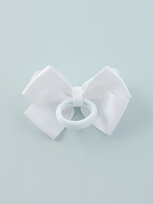 Цена за 6 шт. Бант для волос на резинке «Школьница», клеточка, 9 см, белый