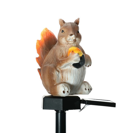 Садовый светильник на солнечной батарее Белочка с орешком, 41 см, 1 LED, свечение тёплое белое - Luazon lighting фото 3