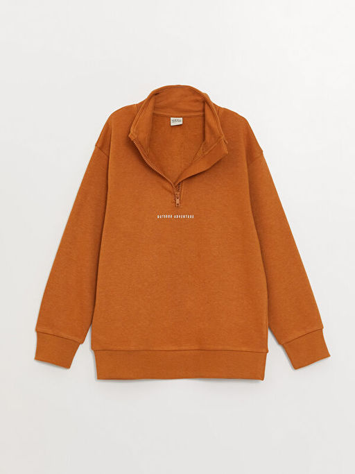 Rahat Kal?p Dik Yaka Bask?l? Erkek ?ocuk Sweatshirt - Waikiki фото 2